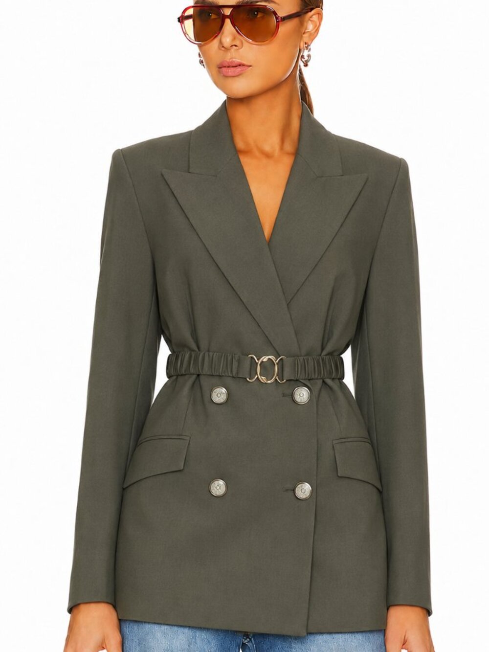 Veronica Beard Hutchinson Dickey Blazer Army Green Jacket Size XS New Tags